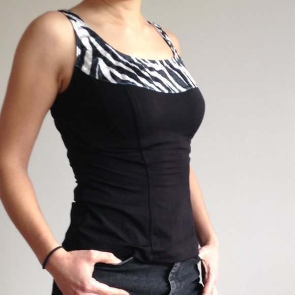 90's Velvet Zebra Print Corset Fitting Top - Picture 5 of 9